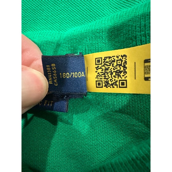 Ralph Lauren Polo Shirt Mens Classic Fit Green Short Sleeve Size L - Picture 6 of 7